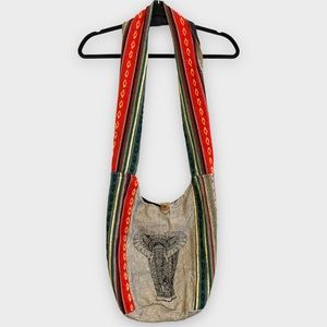 KATHMANDU IMPORTS Bohemian Elephant Print Crossbody Bag